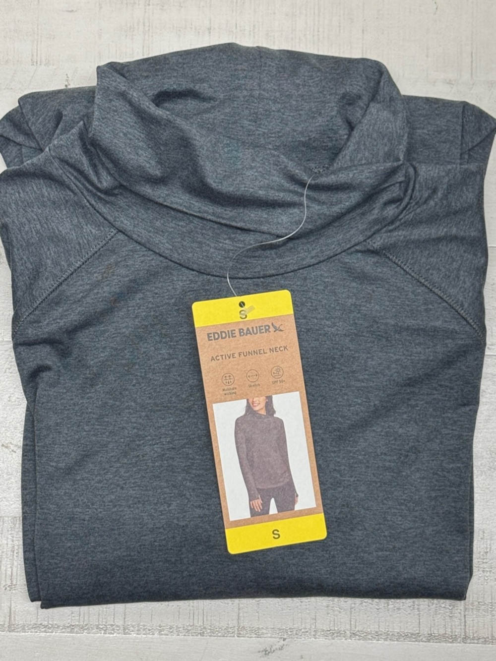 Eddie Bauer Women's Active Funnel Neck Long Sleeve Top with Kangaroo Pocket